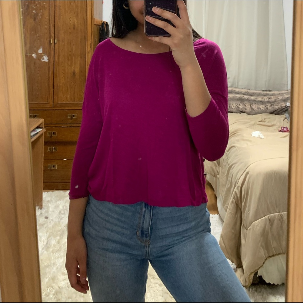 American Eagle Magenta Pink Top